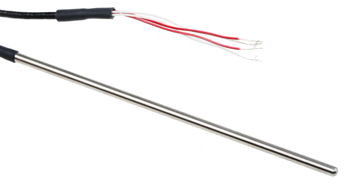 RS PRO PT100 RTD Sensor, 4mm Dia, 150mm Long, 4 Wire, Probe, Class B +250°C Max