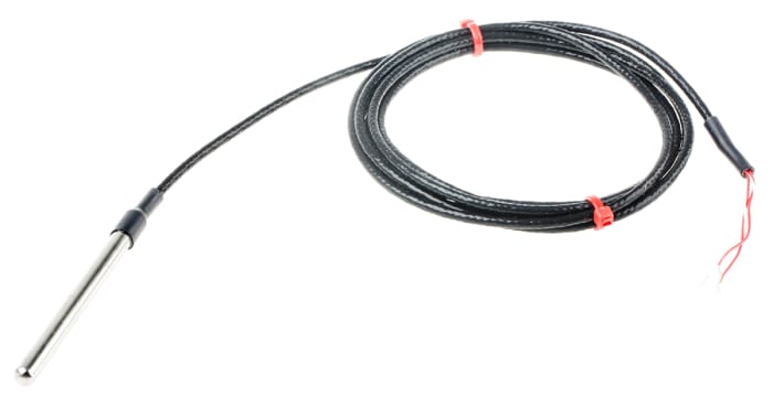 Capteur RTD PT100 RS PRO, Ø 6mm, L.75mm + 2m, +250°C max, Raccord dénudé