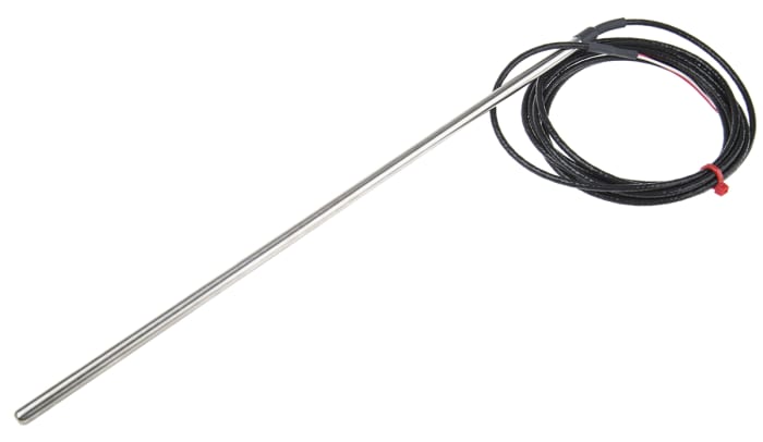 RS PRO PT100 RTD Sensor, 6mm Dia, 300mm Long, 4 Wire, Class B +250°C Max