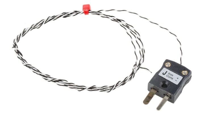 RS PRO Type J Exposed Junction Thermocouple 1m Length, 1/0.2mm Diameter → +250°C