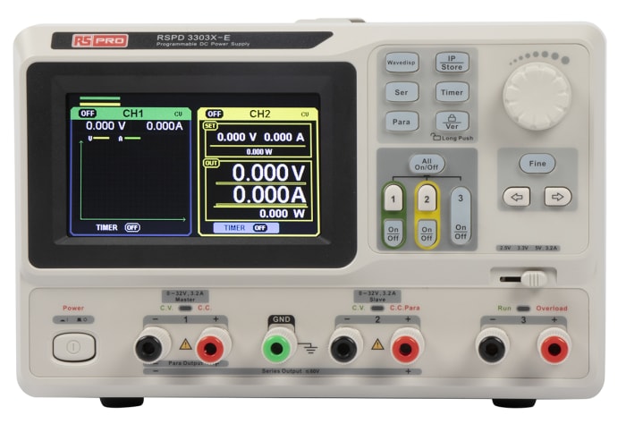 RS PRO Digital Bench Power Supply, 0 → 32V, 3.2A, 3-Output, 220W
