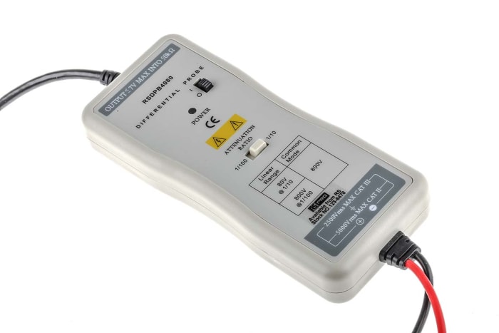 Sonde pour oscilloscope Différentielle RS PRO, bande passante 50MHz, atténuation 1:10, 1:100