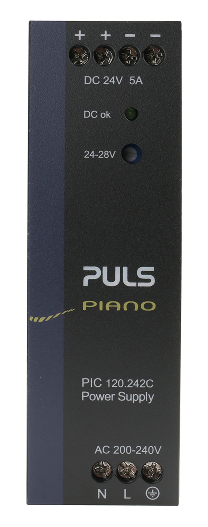 PULS PIANO Switched Mode DIN Rail Power Supply, 230V ac, 24V dc dc Output, 5A Output, 120W