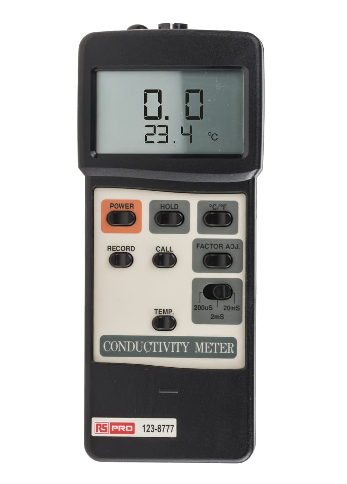 Conductimètre, RS PRO, Résolution 0,1 μS/cm, 0,01 mS/cm