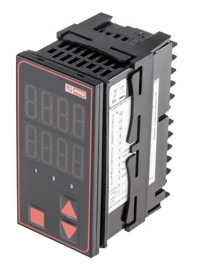 Controlador de temperatura PID RS PRO, 96 x 48mm, 24 V ac / dc Analógico, Termopar tipo B, Termopar tipo C, Termopar