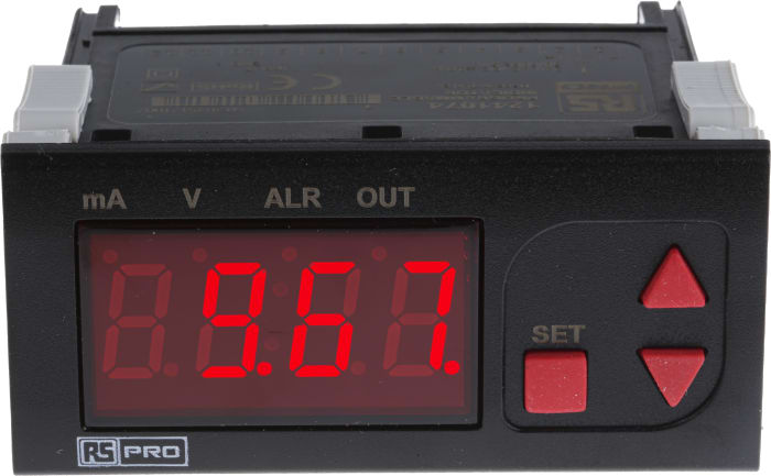 RS PRO Panel Mount Temperature Indicator, 77 x 35mm 4 Input None, 24 V ac Supply Voltage