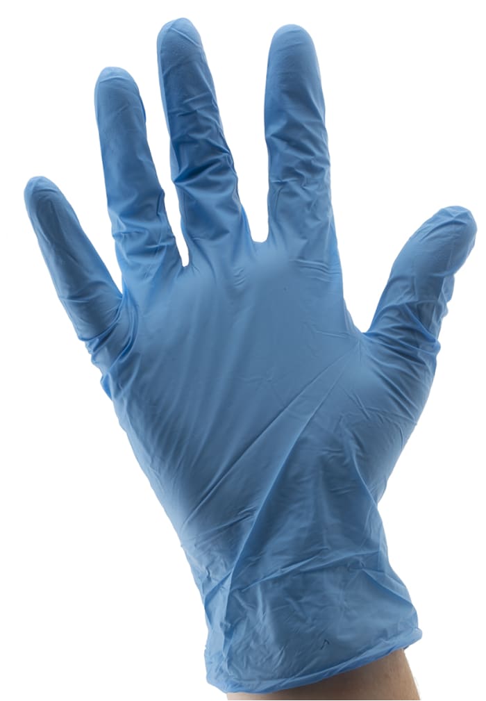 RS PRO | RS PRO Blue Nitrile Disposable Gloves size 8.5, Large x 100 ...