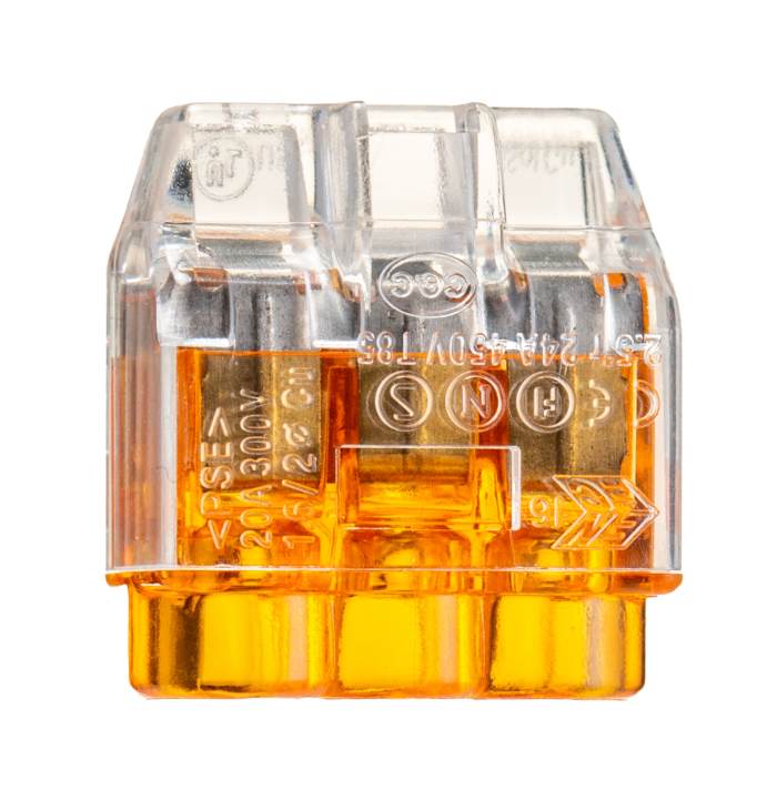HellermannTyton, HelaCon Plus Mini Wire Splice Wire Splice Connector, Clear, Orange 0.5 → 2.5 (Solid) mm², 1