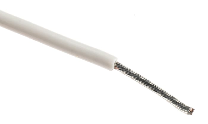 Alpha Wire Hook-up Wire PVC Series White 0.51 mm² Hook Up Wire, 20 AWG, 10/0.25 mm, 305m, PVC Insulation, 3053 WH001