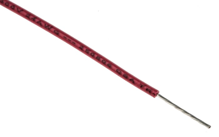 Alpha Wire Hook-up Wire PVC Series Red 0.23 mm² Harsh Environment Wire, 24 AWG, 7/0.20 mm, 305m, PVC Insulation, 3050