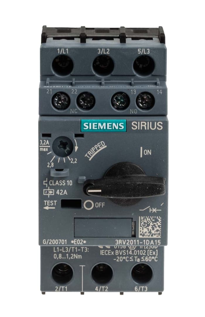 Siemens Sirius motor disyuntor interruptor de potencia 2,2a 3,2a 3rv2011-1da10 us