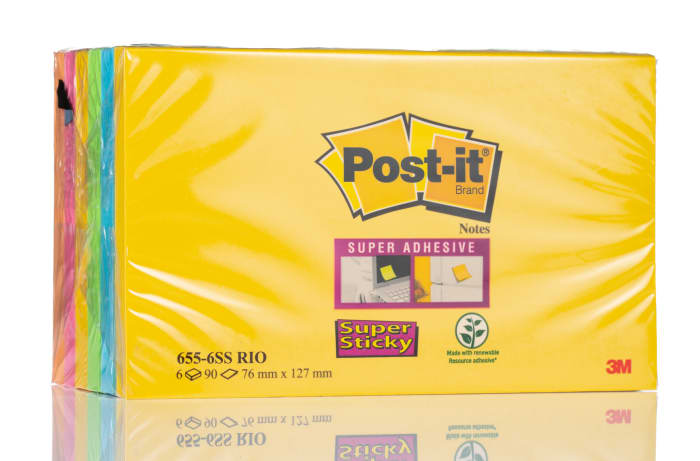 Post-It Assorted Sticky Note, 76mm x 127mm