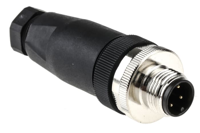 TE Connectivity Circular Connector, 4 Contacts, Cable Mount, M12 Connector, Plug, Male, IP67, T411 Series