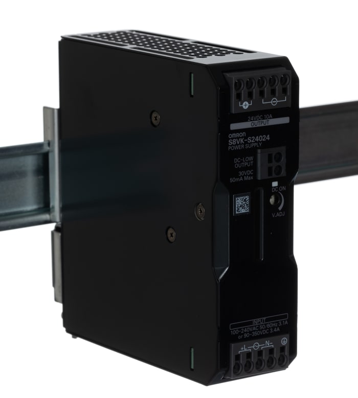 Omron S8VK-S Switched Mode DIN Rail Power Supply, 85 → 264 V ac, 90 → 350 V dc ac, dc Input, 24V dc dc