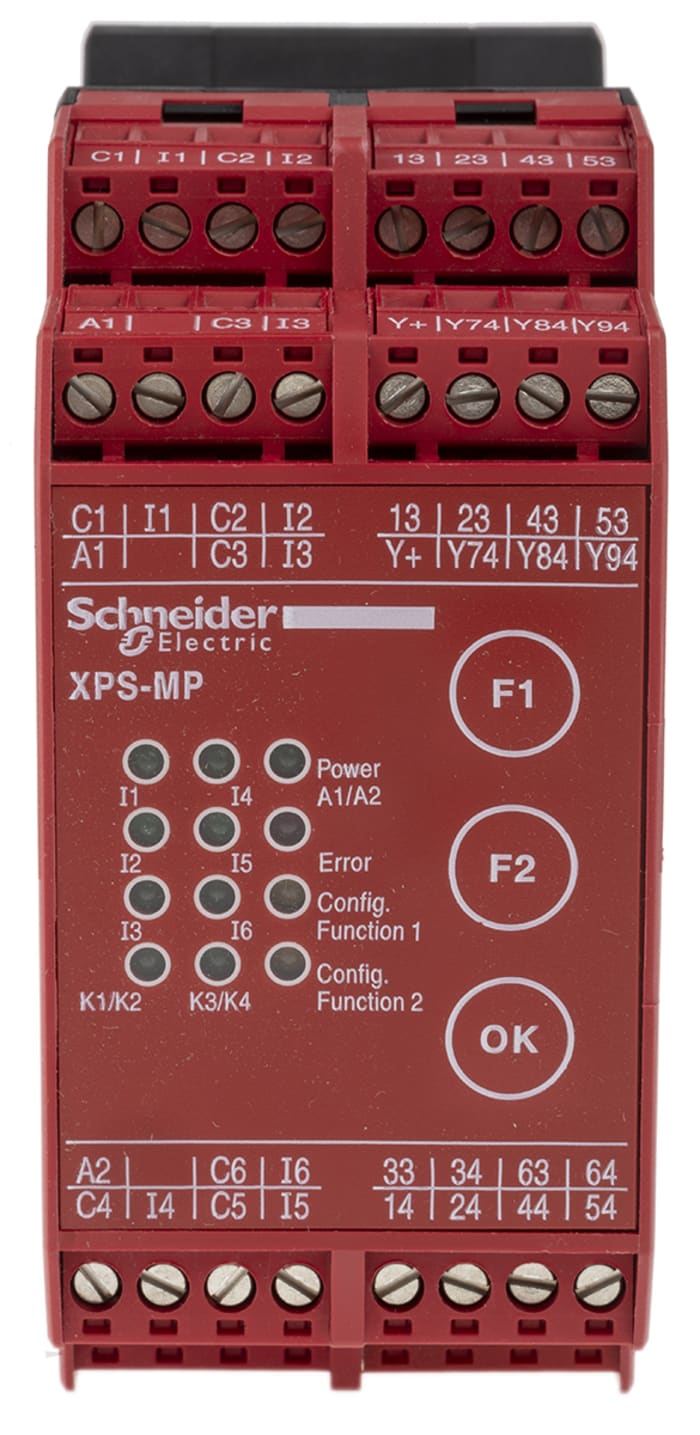 Relais de sécurité Schneider Electric XPS MP, 24V c.c., 2 canaux, 3 contacts de sécurité