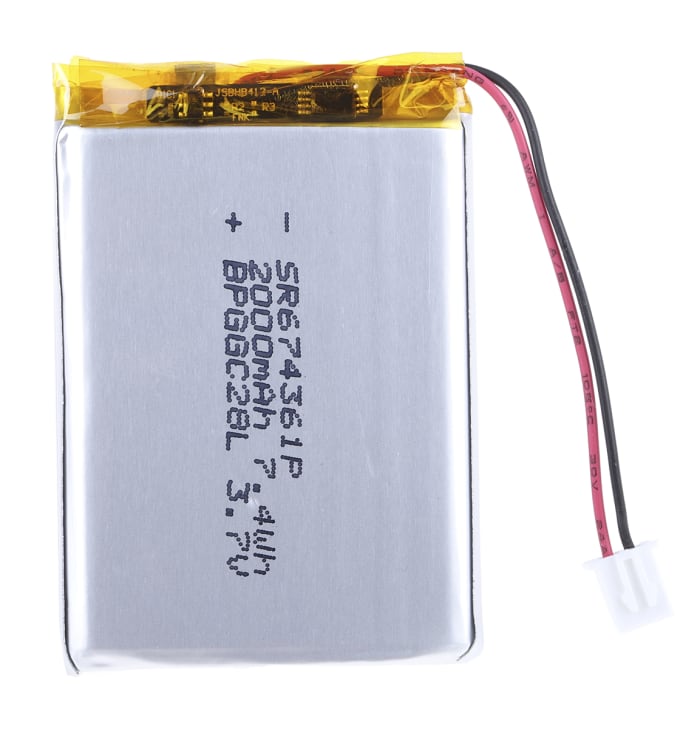 RS PRO RS PRO 3.7V Lithium Polymer Rechargeable Battery 2Ah