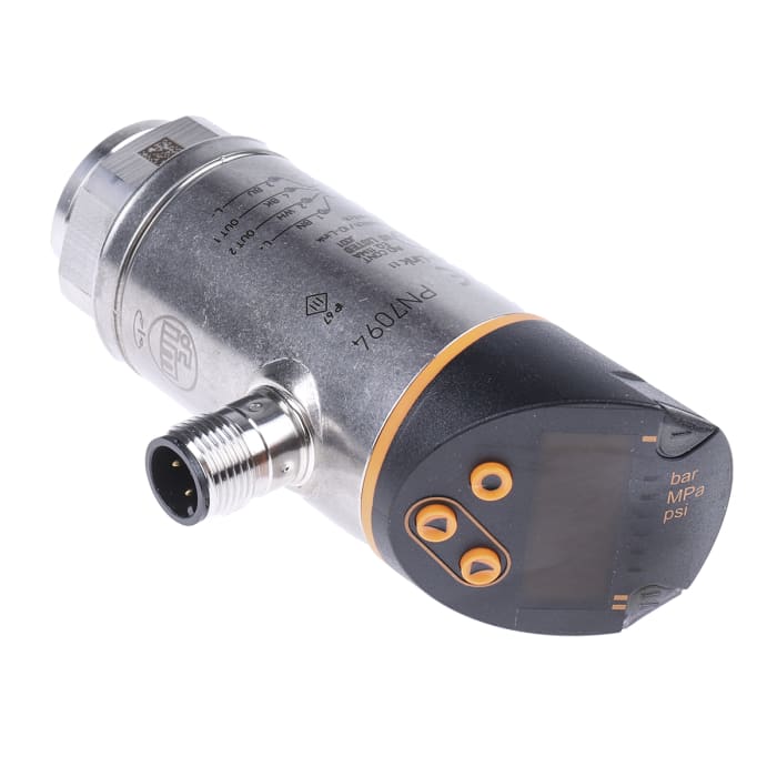 ifm electronic Pressure Sensor, -1bar Min, 10bar Max, 2x PNP/NPN-NO/NC Output, Relative Reading