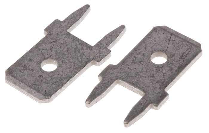 RS PRO Uninsulated Male Spade Connector, PCB Tab, 6.35 x 0.8mm Tab Size