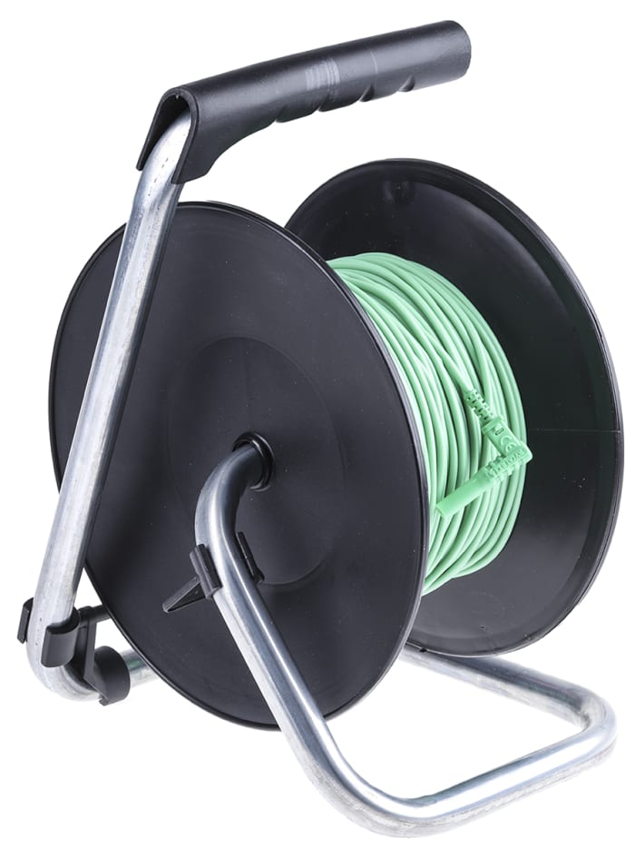 125-3742 - RS PRO Green Test Lead Extension Reel, 50m Cable Length