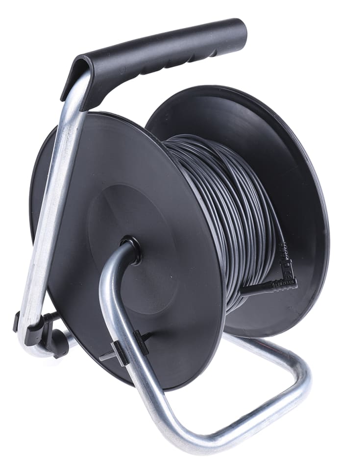 RS PRO RS PRO Black Test Lead Extension Reel, 50m Cable Length, CAT