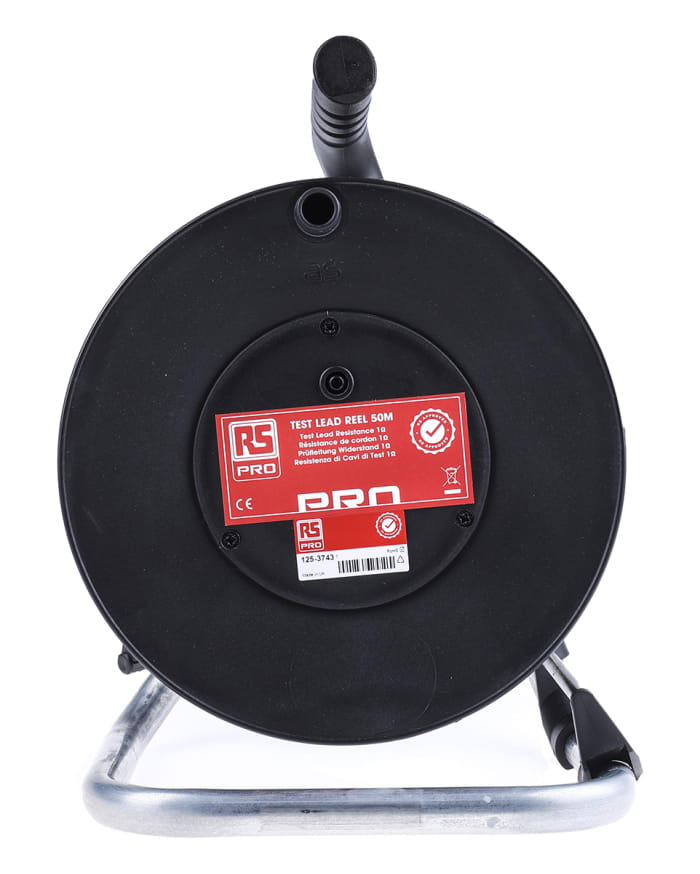 RS PRO RS PRO Black Test Lead Extension Reel, 50m Cable Length, CAT