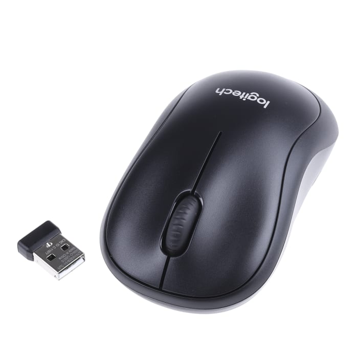 910-004881 Logitech, Logitech M220 3 Button Wireless Optical Mouse Black,  Grey, 125-4260