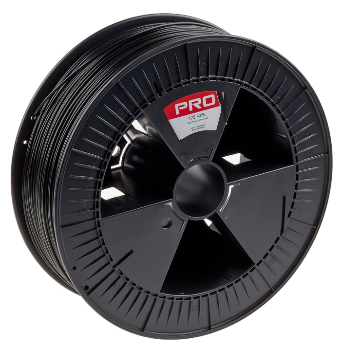 RS PRO 2.85mm Black PLA 3D Printer Filament, 2.3kg