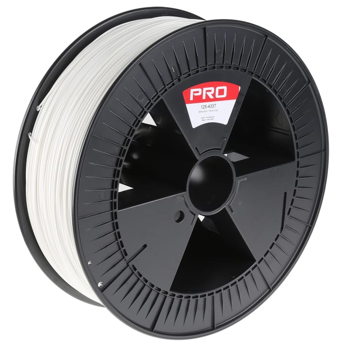 RS PRO 1.75mm White PLA 3D Printer Filament, 2.3kg