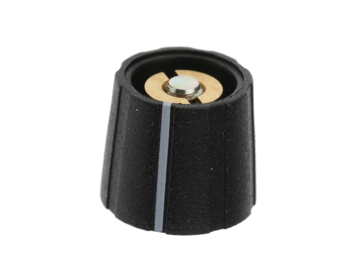 Sifam 15.5mm Black Potentiometer Knob for 4mm Shaft Splined, S151 004B