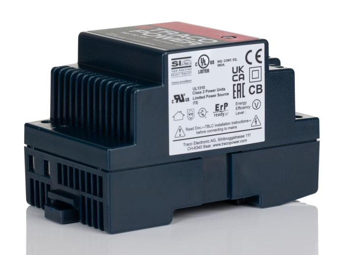 TRACOPOWER TBLC 50 Switched Mode DIN Rail Power Supply, 85 → 264V ac ac Input, 24V dc dc Output, 2.1A Output, 50W