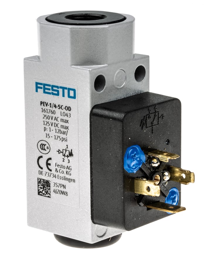Interrupteur de pression Festo PEV, 12 bar max, G 1/4, sortie Pressostat