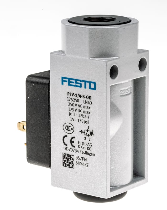 Interrupteur de pression Festo PEV, 12 bar max, G 1/4, sortie Pressostat