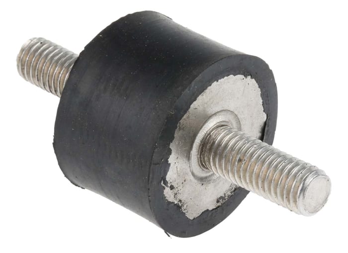 RS PRO Cylindrical M8 Anti Vibration Mount, Male to Male Bobbin with 47.2kg Compression Load
