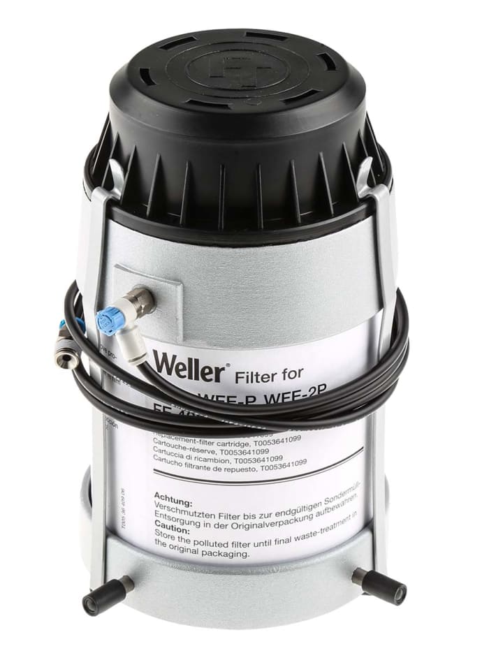 Solder fume extractor hepa filter outlet