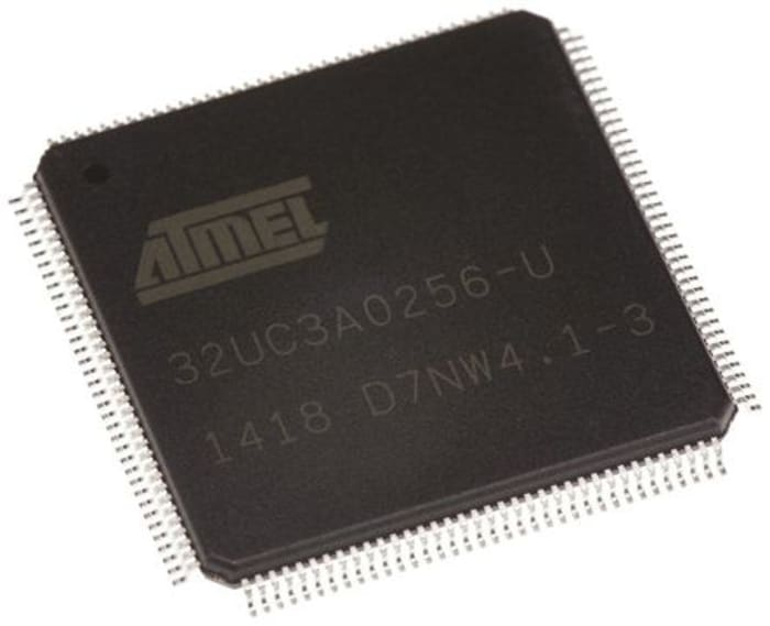 Microchip AT32UC3A0256-ALUT, 32 bit AVR32, AT32UC3A Microcontroller, 66 MHz, 256kB FLASH, 144-Pin LQFP