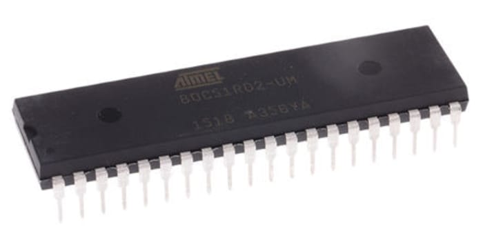 Microchip, 8 bit 80C51, AT80C51RD2 Microcontroller, 4 MHz FLASH, 40-Pin PDIL