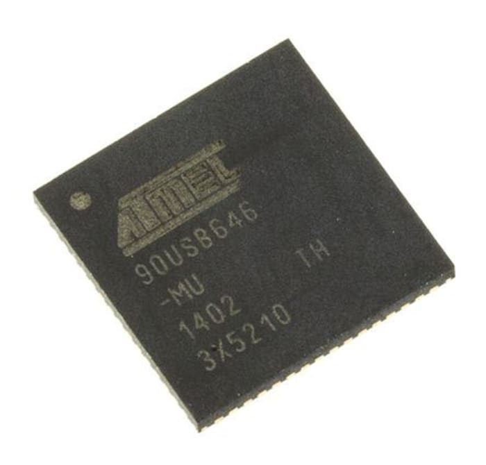 Microchip, 8bit AVR, AT90 Microcontroller, 16MHz, 64 kB Flash, 64-Pin QFN