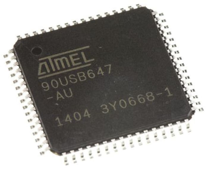 Microchip, 8bit AVR, AT90 Microcontroller, 16MHz, 64 kB Flash, 64-Pin TQFP