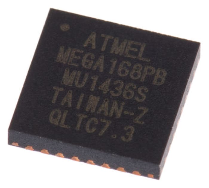 Microcontrolador Microchip ATMEGA168PB-MU, núcleo AVR de 8bit, RAM 1,024 kB, 20MHZ, VFQFN de 32 pines