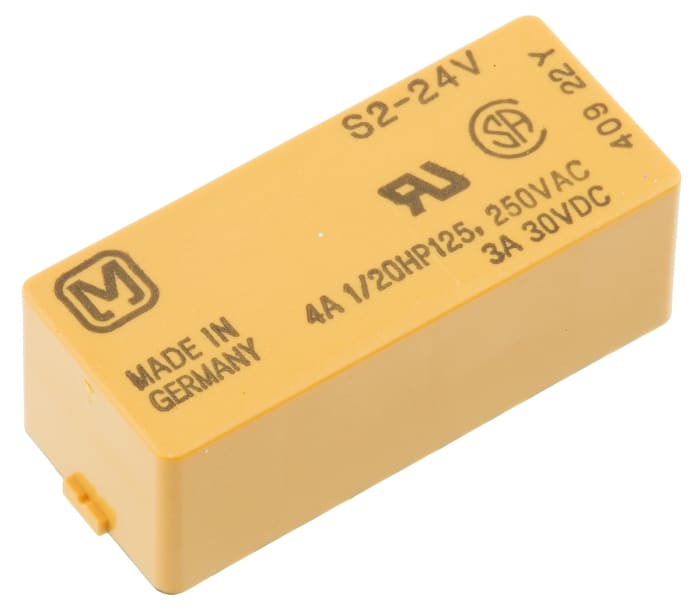 Relais de puissance Panasonic S, 2 RT, bobine 24V c.c. Montage sur CI 202mW
