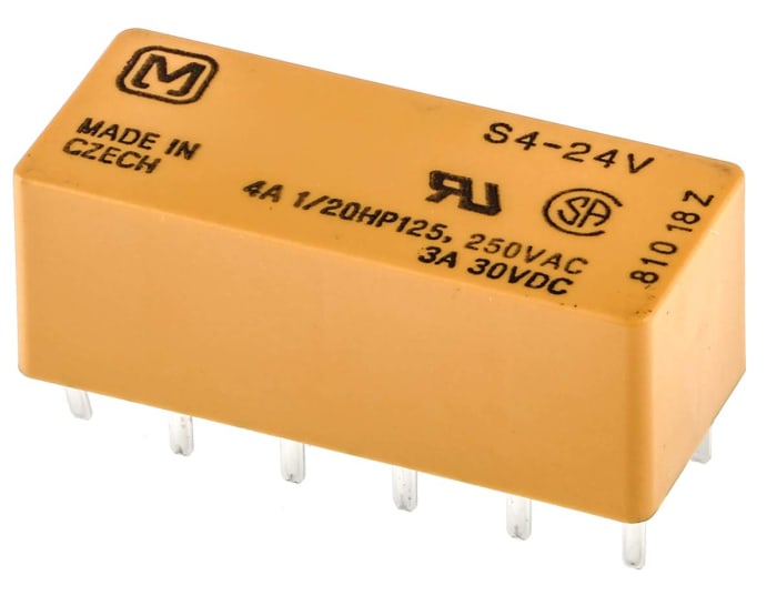 Relais de puissance Panasonic S, 4 NO, bobine 24V c.c. Montage sur CI 202mW