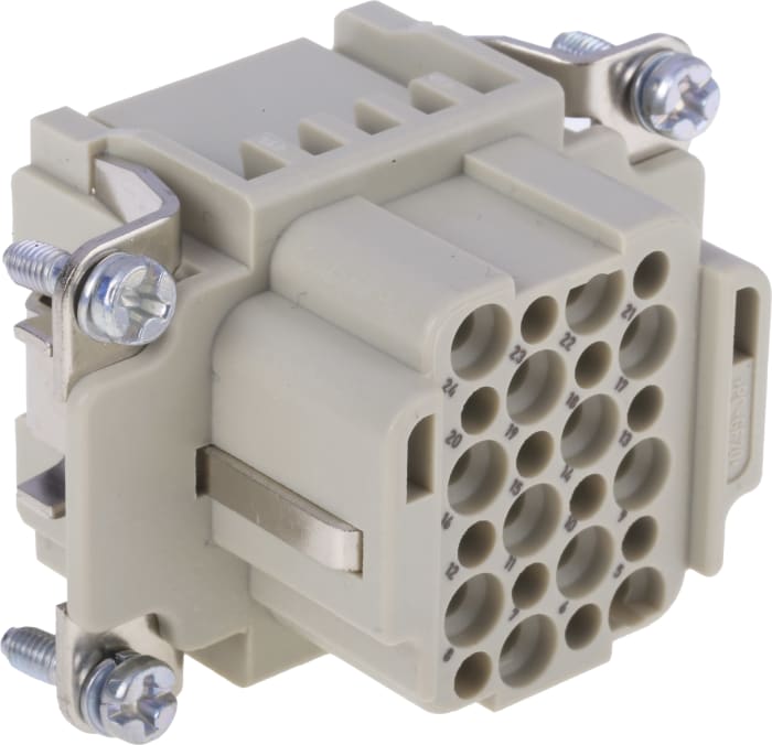 HARTING Heavy Duty Power Connector Insert, 10A, Female, Han DD Series, 24 Contacts