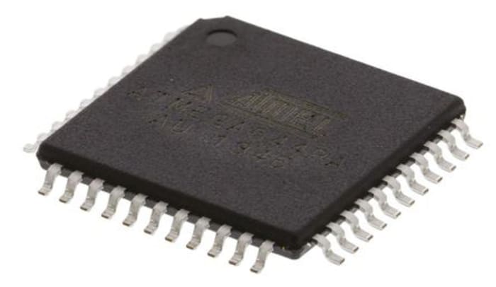 Microchip, 8bit AVR, ATmega Microcontroller, 20MHz, 64 kB Flash, 44-Pin TQFP