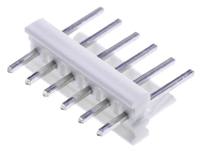TE Connectivity MTA-100 Series Straight Through Hole Pin Header, 6 Contact(s), 2.54mm Pitch, 1 Row(s), Unshrouded
