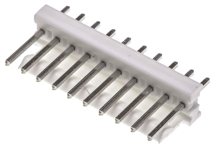 TE Connectivity MTA-100 Series Straight Through Hole Pin Header, 10 Contact(s), 2.54mm Pitch, 1 Row(s), Unshrouded