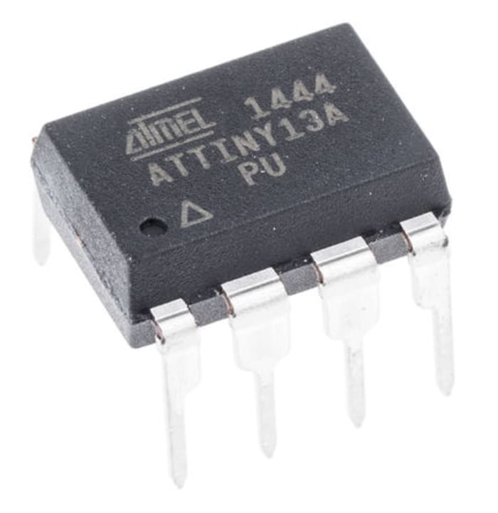 Microchip, 8bit AVR, ATtiny13 Microcontroller, 20MHz, 1 kB Flash, 8-Pin PDIP