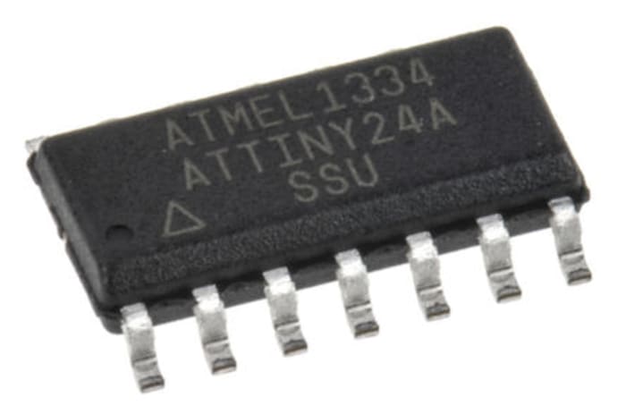 Microchip, 8bit AVR, ATtiny24A Microcontroller, 20MHz, 2 kB Flash, 14-Pin SOIC