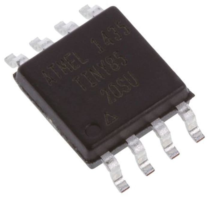 Microchip, 8bit AVR, ATtiny85 Microcontroller, 20MHz, 8 kB Flash, 8-Pin SOIJ