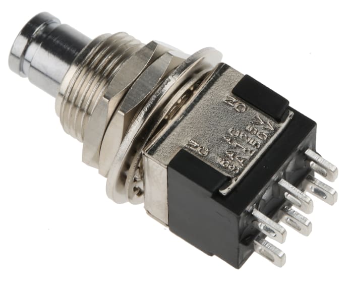 KNITTER-SWITCH Push Button Switch, Momentary, Panel Mount, 12.5mm Cutout, DPDT