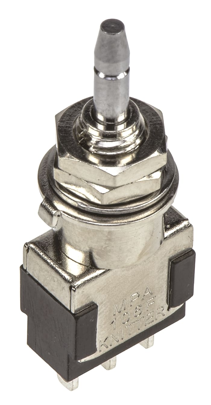 KNITTER-SWITCH Miniature Push Button Switch, Momentary, Panel Mount, 6.4mm Cutout, SPDT